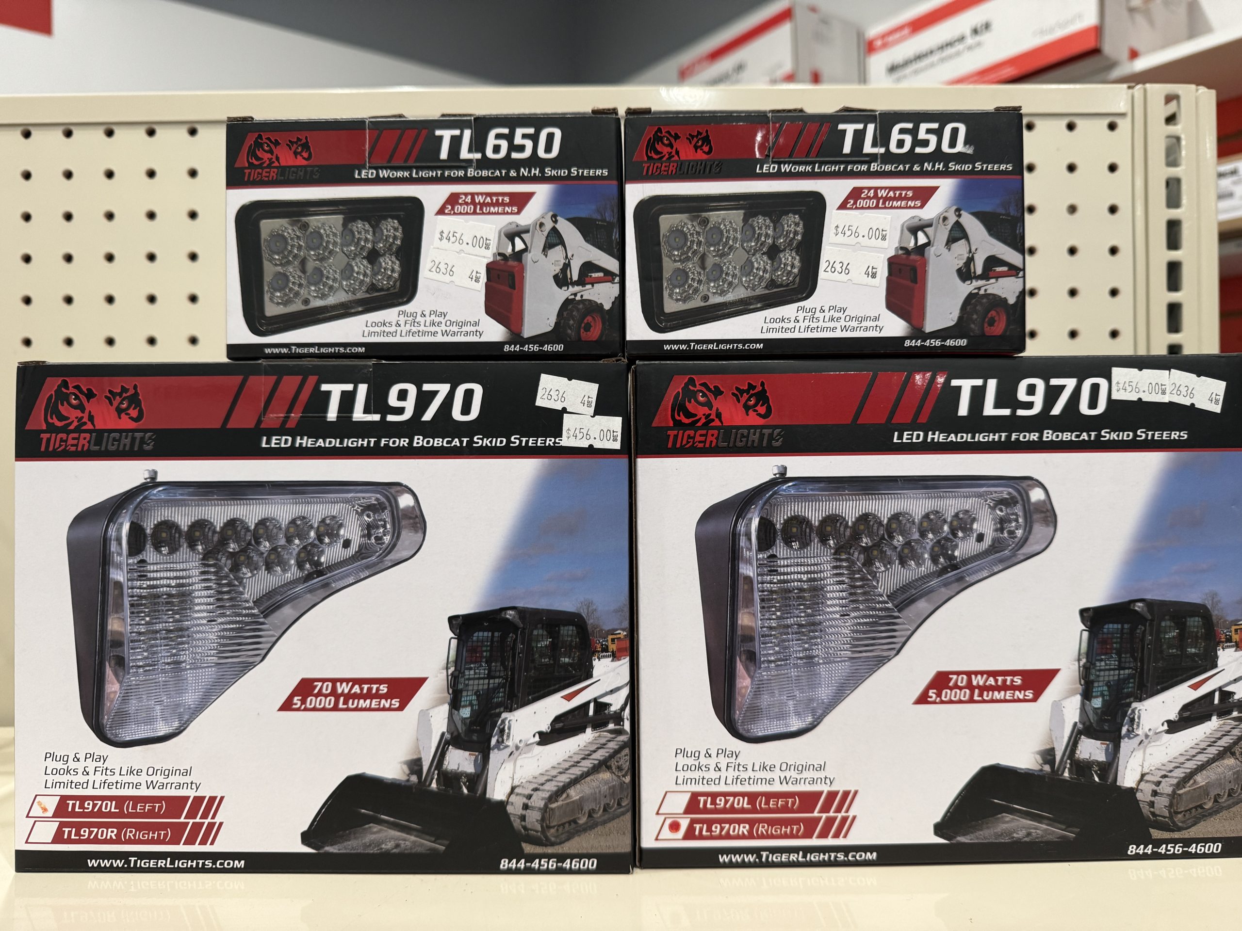 Tiger Lights Bobcat Skid Steer Left, Right, and Rear LED Lights. Set of 4 Lights.