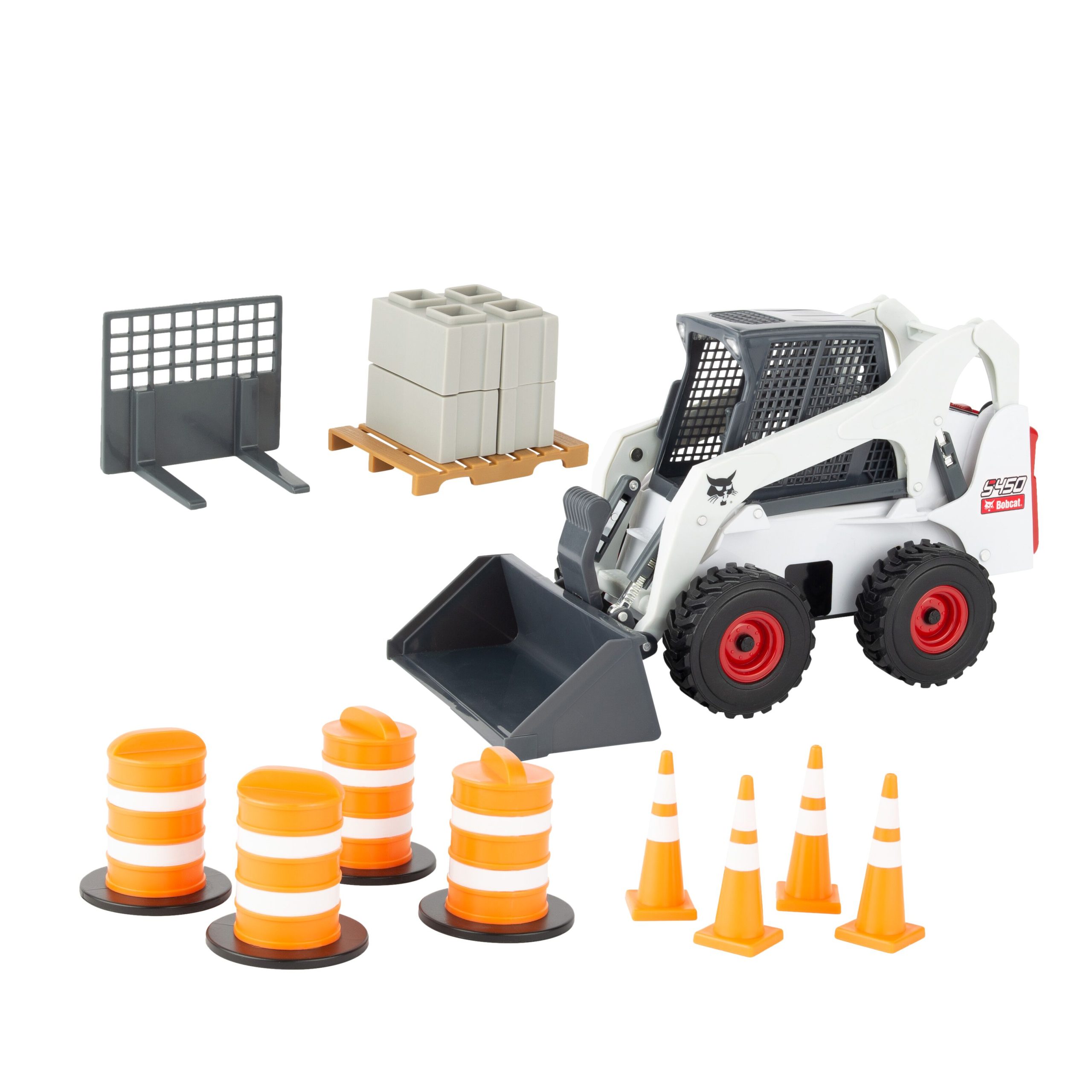 Big Farm Bobcat S450 Skidsteer 1:16 Model Set With Accessories