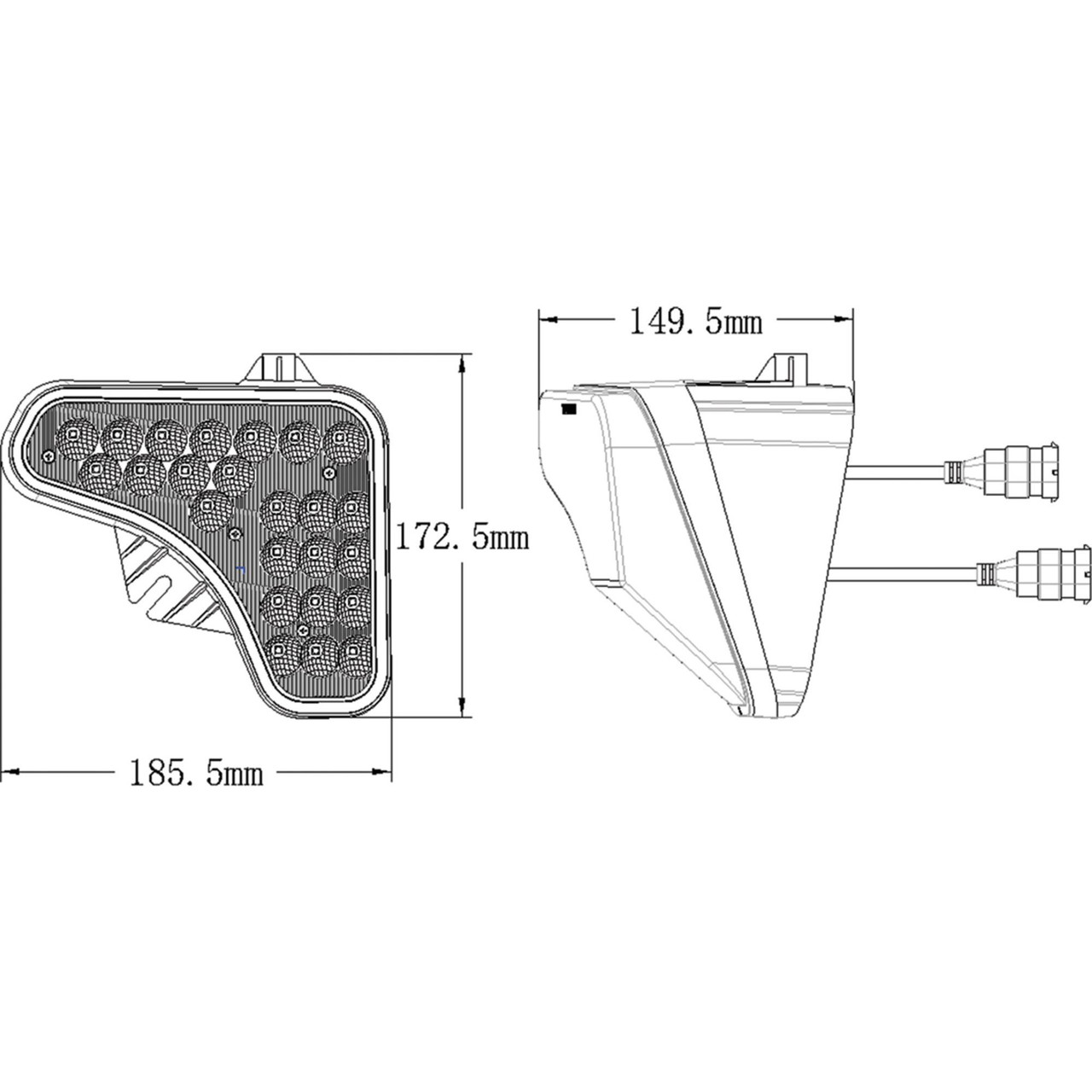 Tiger Lights Bobcat Skid Steer Left, Right, and Rear LED Lights. Set of 4 Lights. - Image 4